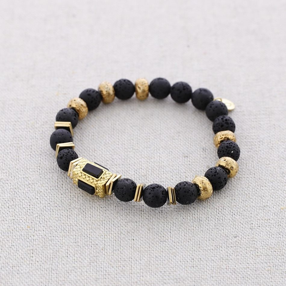 STEEL ELASTIC BRACELET WITH STONES