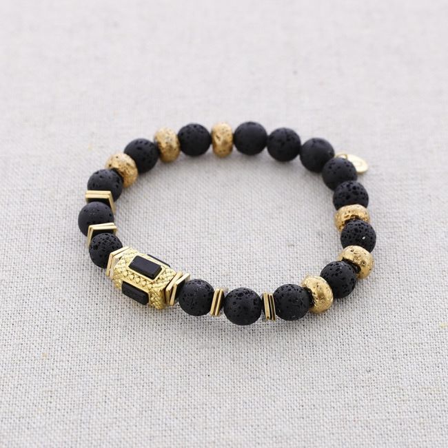 STEEL ELASTIC BRACELET WITH STONES