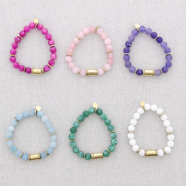 PULSERA ELÁSTICA ACERO PIEDRAS