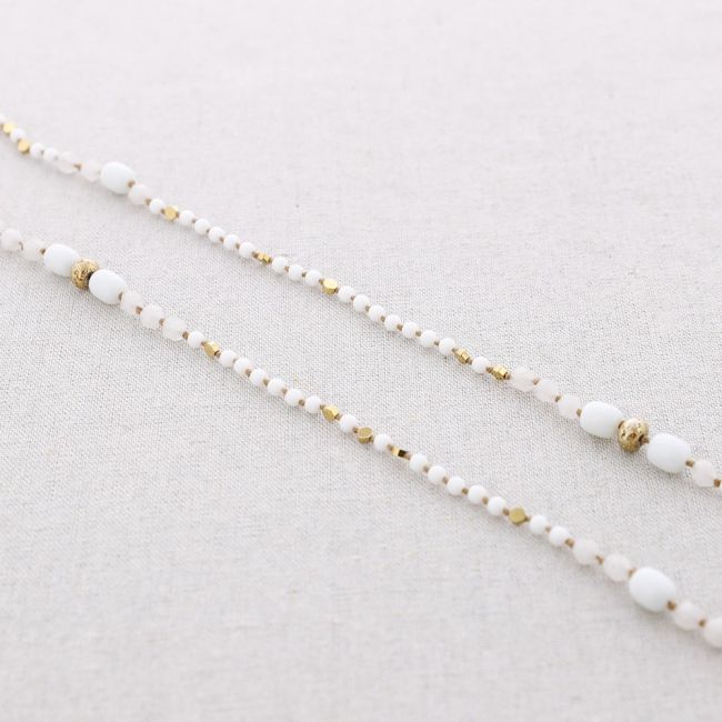 LONG STEEL STONE NECKLACE