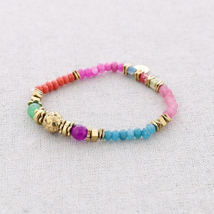 PULSERA ELÁSTICA ACERO PIEDRAS