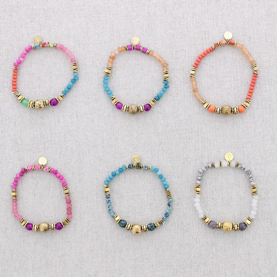 PULSERA ELÁSTICA ACERO PIEDRAS