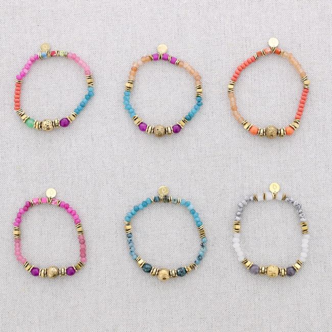 PULSERA ELÁSTICA ACERO PIEDRAS