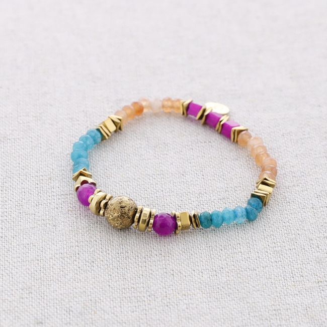 PULSERA ELÁSTICA ACERO PIEDRAS