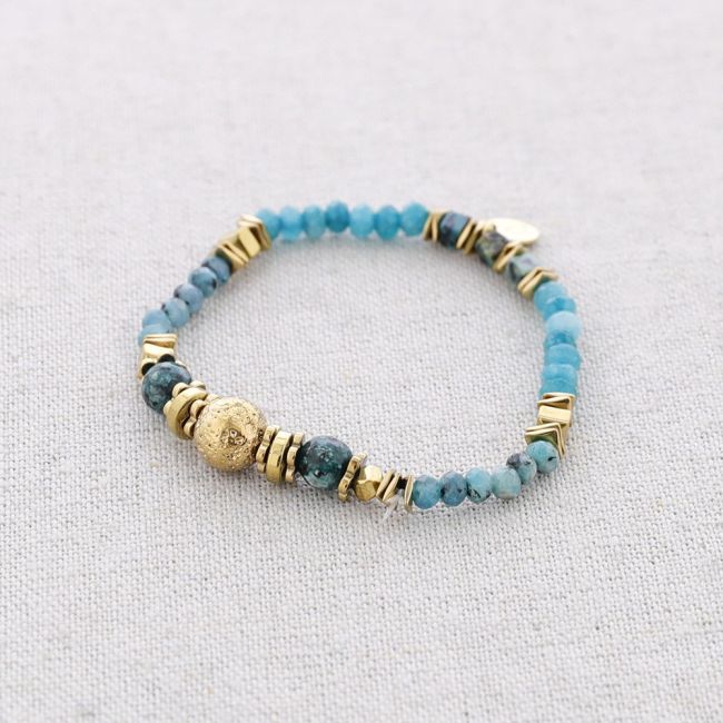 PULSERA ELÁSTICA ACERO PIEDRAS
