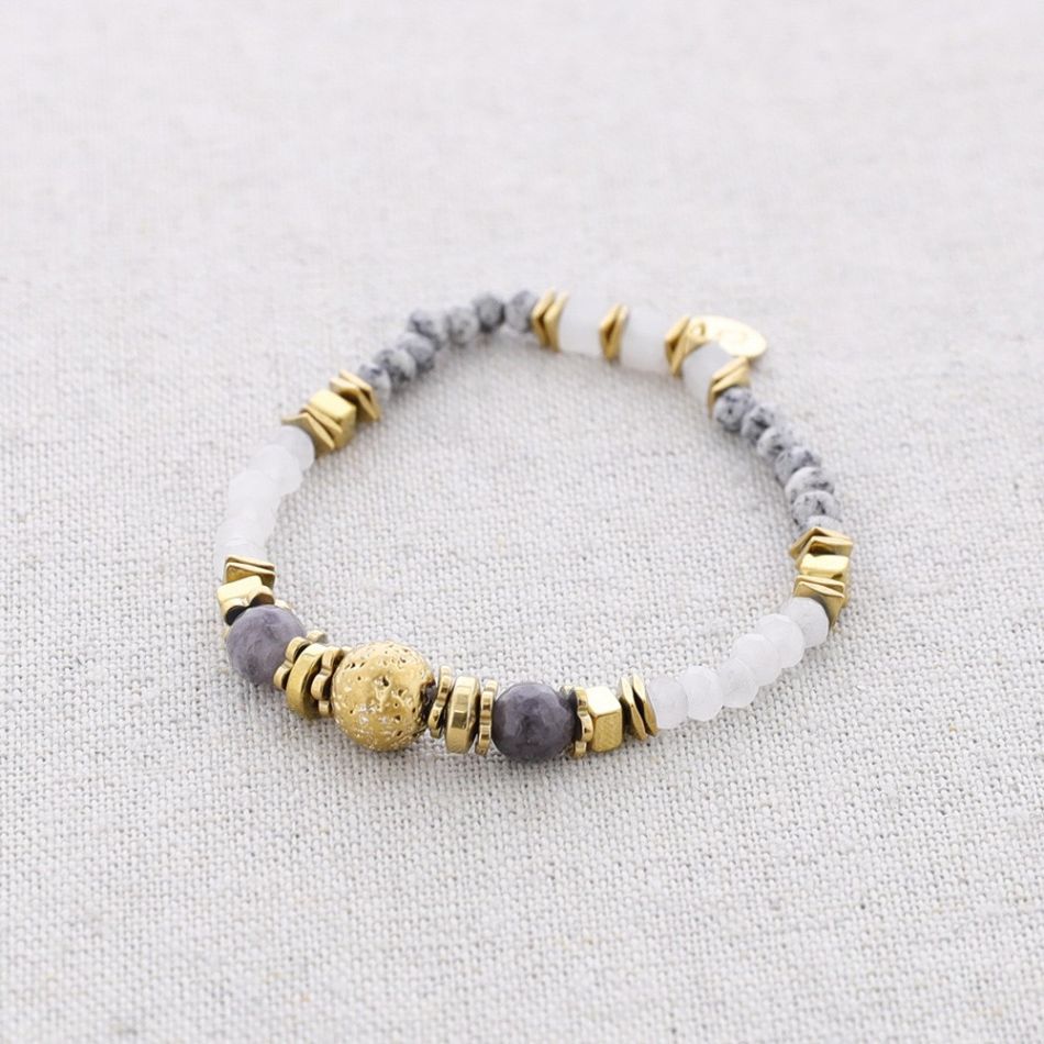 STEEL ELASTIC BRACELET WITH STONES