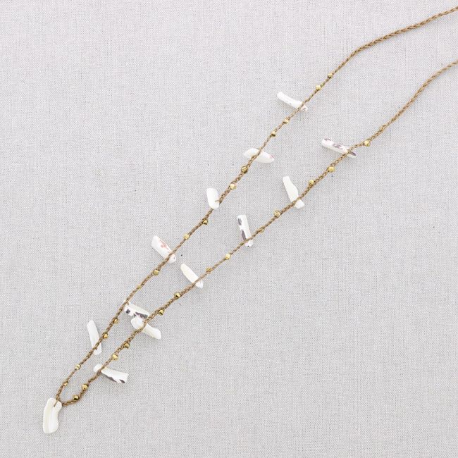 COLLAR LARGO CUENTAS ACERO PERLAS