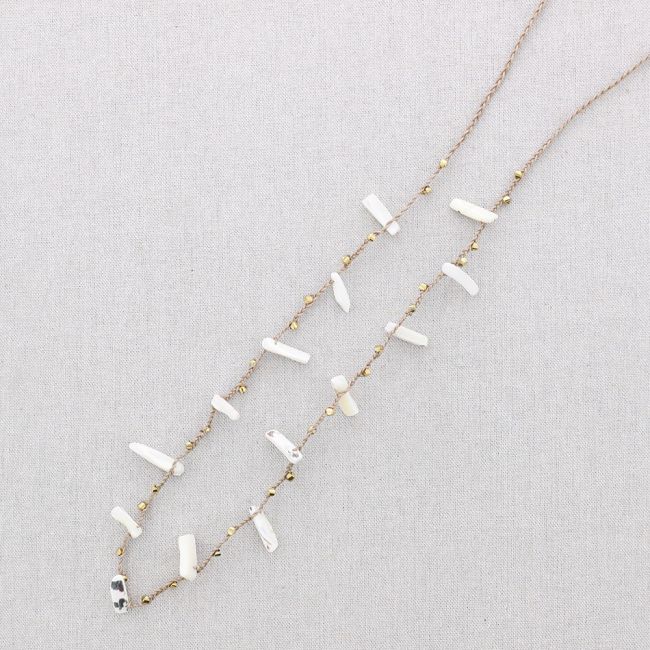 COLLAR LARGO CUENTAS ACERO PERLAS