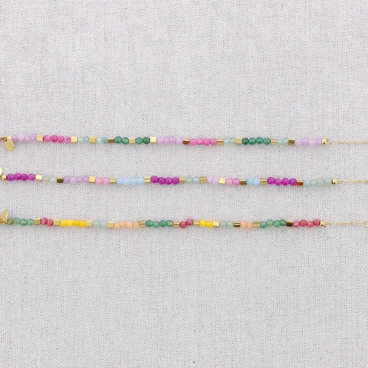 PULSERA ELÁSTICA ACERO PIEDRAS 2