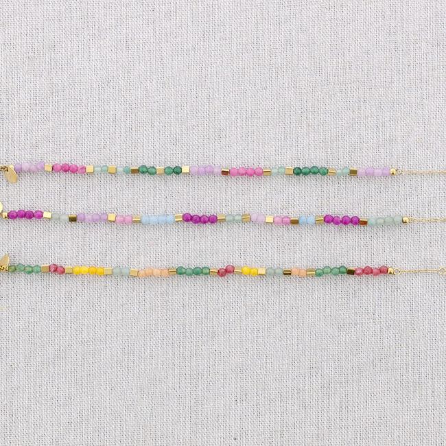 PULSERA ELÁSTICA ACERO PIEDRAS