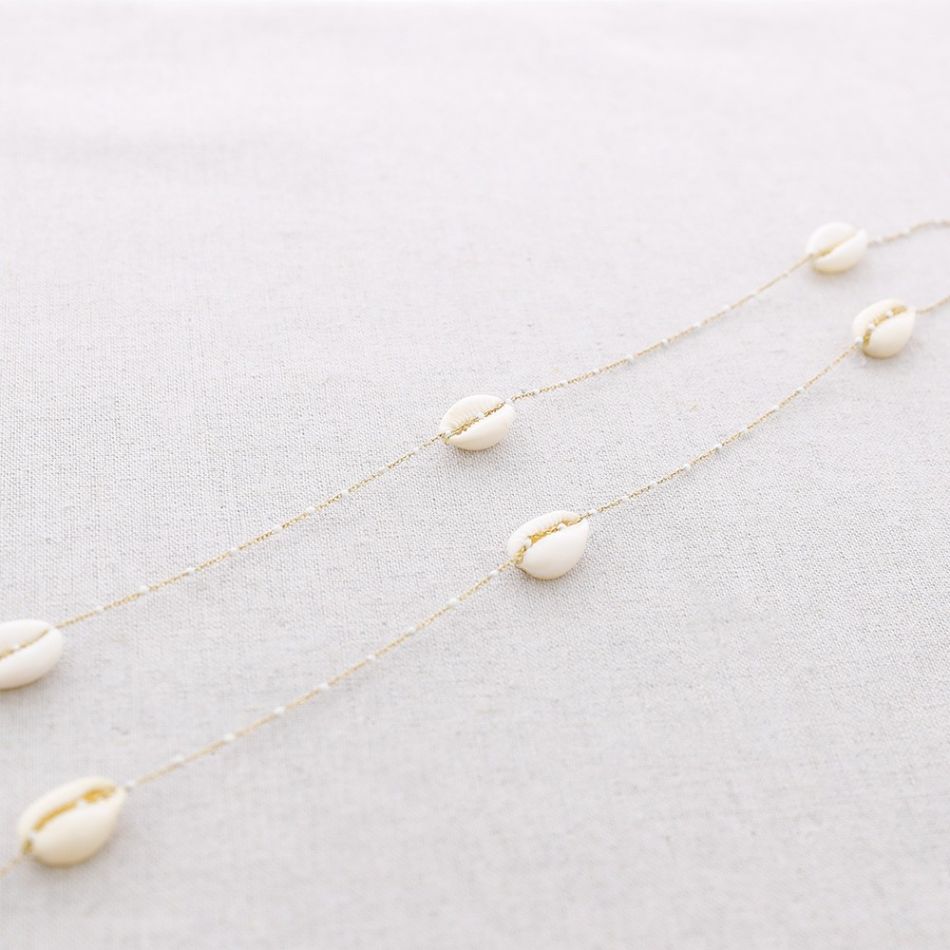 COLLAR LARGO ACERO CONCHITAS
