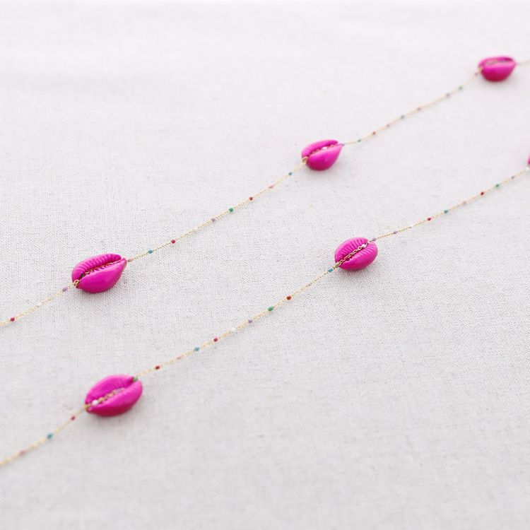 COLLAR LARGO ACERO CONCHITAS