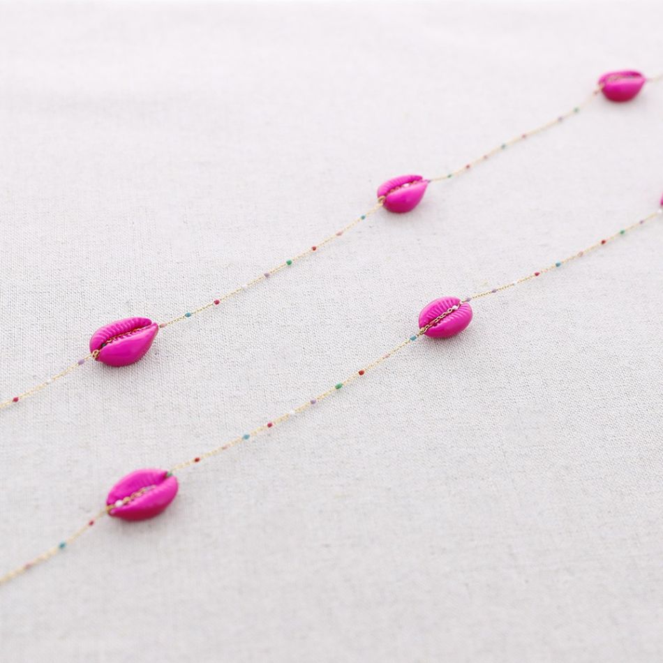 COLLAR LARGO ACERO CONCHITAS