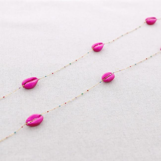 COLLAR LARGO ACERO CONCHITAS