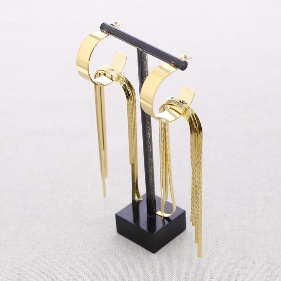 PENDIENTES ACERO ARO COLGANTE FLECOS CADENAS
