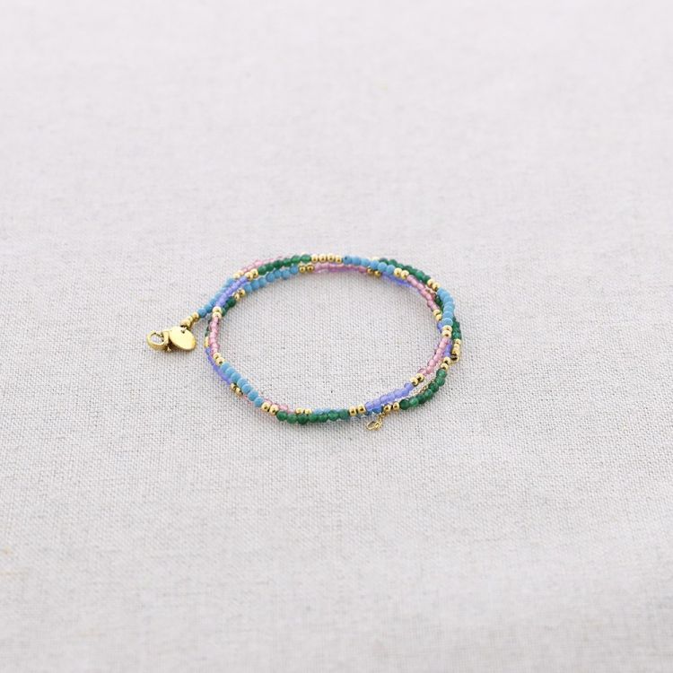 PULSERA ACERO TRES VUELTAS PIEDRAS FACETADAS 2