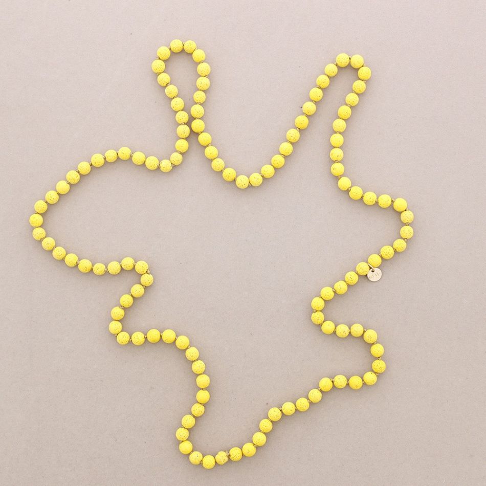 LONG NECKLACE KNOTS BALLS IMITATION LAVA STONES 1.2M*8MM