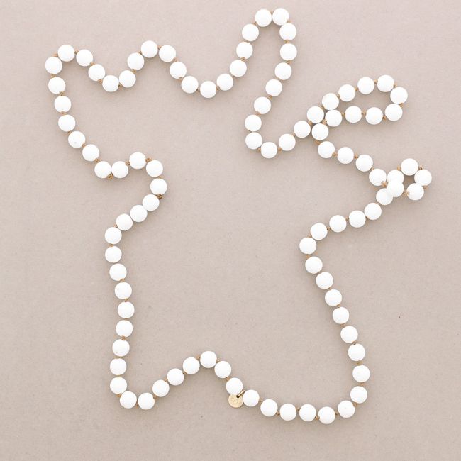 LONG NECKLACE KNOTS BALLS IMITATION LAVA STONES 1.2M*10MM