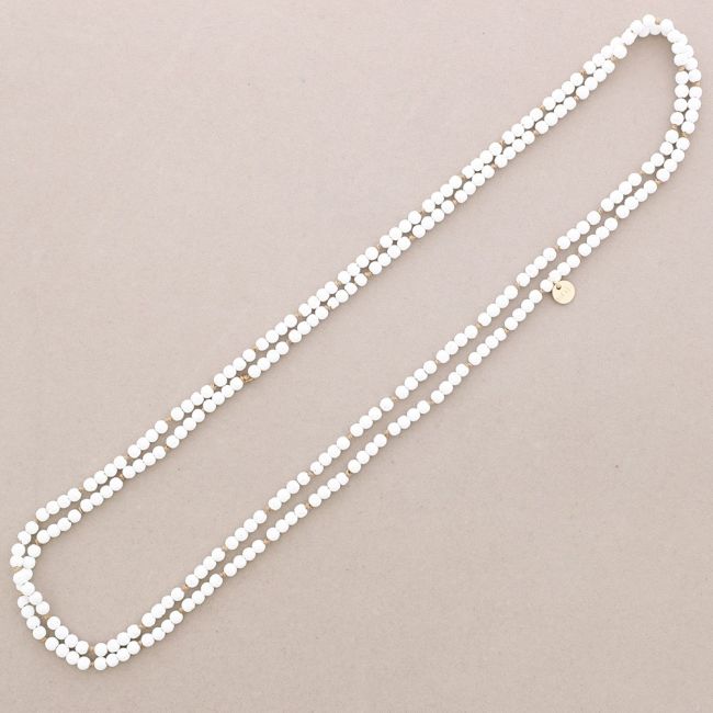 COLLAR LARGO NUDOS BOLAS IMITACIÓN PIEDRAS LAVAS 1.5M*6MM