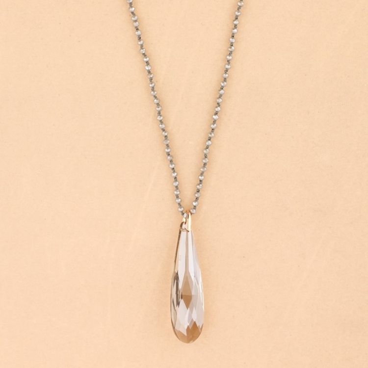 COLLAR LARGO BOLITAS CRISTAL COLGANTE
