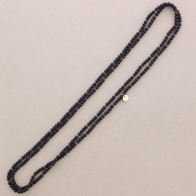 COLLAR LARGO NUDOS BOLAS IMITACIÓN PIEDRAS LAVAS 1.5M*6MM