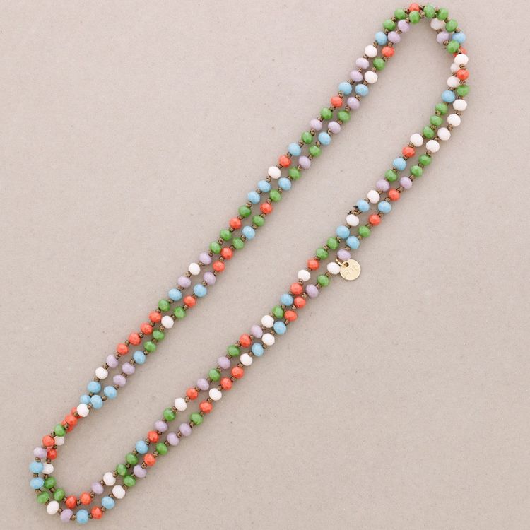 COLLAR LARGO NUDOS CUENTAS CRISTALES FACETADOS 1.2M*6MM