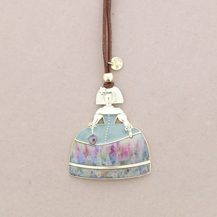 LONG PENDANT NECKLACE FOR MENINA METAL ENAMEL