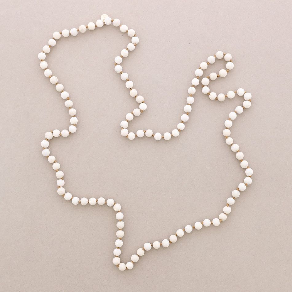 LONG NECKLACE KNOTS BALLS STONES 1.2M*8MM