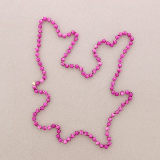 LONG NECKLACE KNOTS BALLS STONES 1.2M*8MM