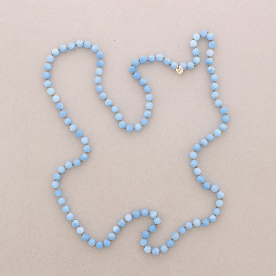 LONG NECKLACE KNOTS BALLS STONES 1.2M*8MM