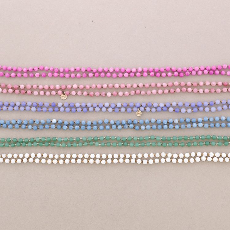 LONG NECKLACE KNOTS BALLS STONES 1.2M*6MM 2