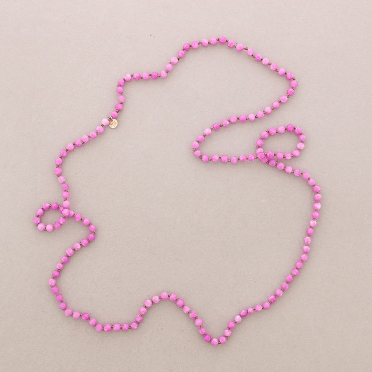 LONG NECKLACE KNOTS BALLS STONES 1.2M*6MM