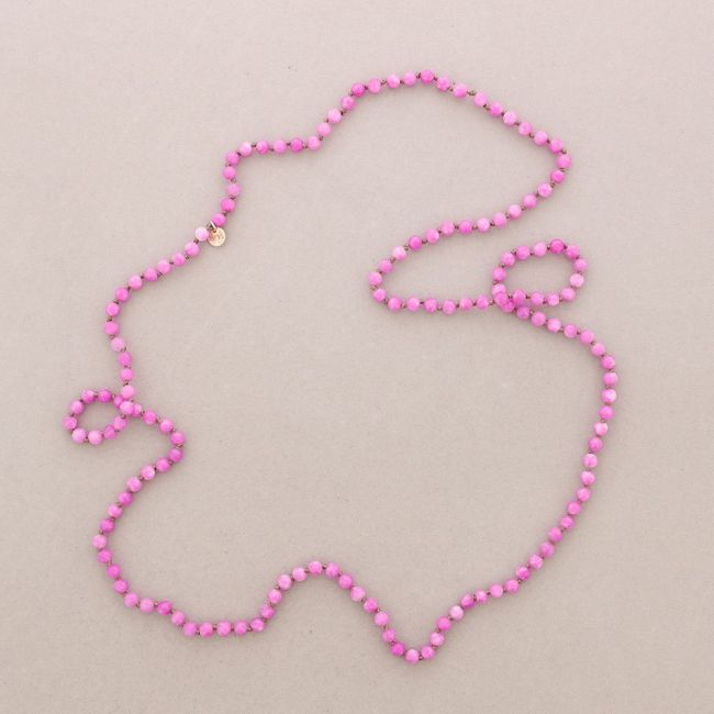 COLLAR LARGO NUDOS BOLAS PIEDRAS 1.2M*6MM