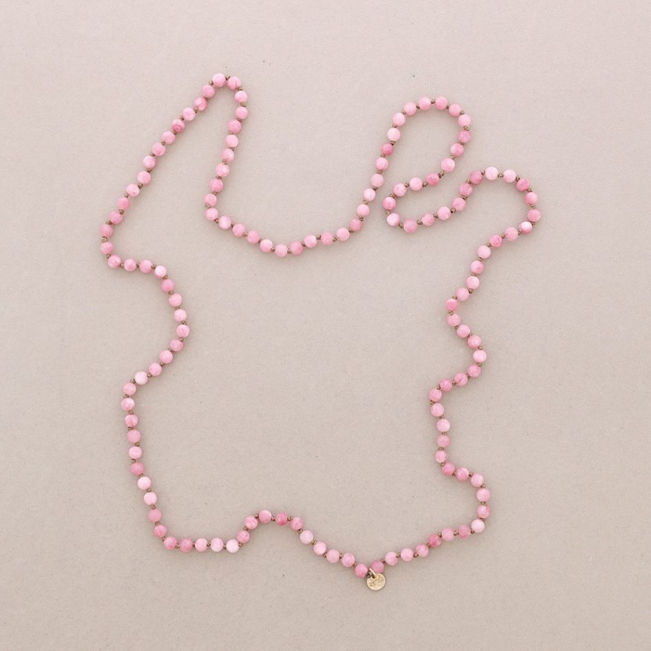 LONG NECKLACE KNOTS BALLS STONES 1.2M*6MM