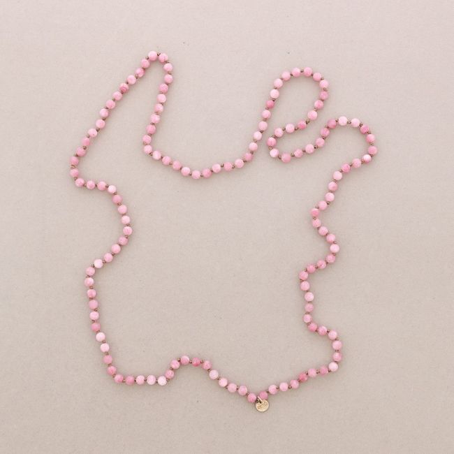 LONG NECKLACE KNOTS BALLS STONES 1.2M*6MM