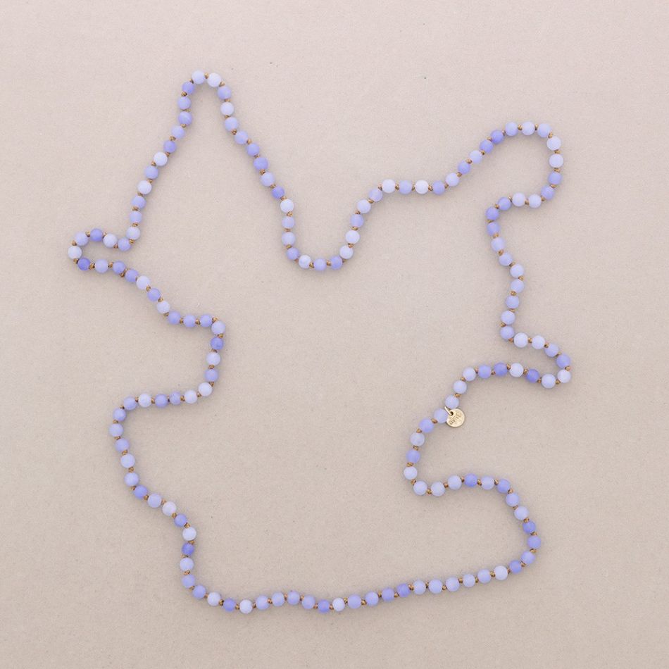LONG NECKLACE KNOTS BALLS STONES 1.2M*6MM