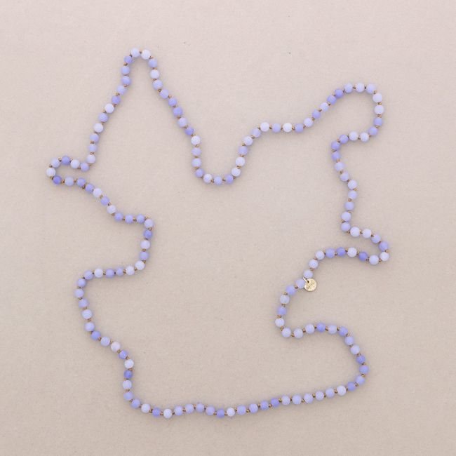 LONG NECKLACE KNOTS BALLS STONES 1.2M*6MM