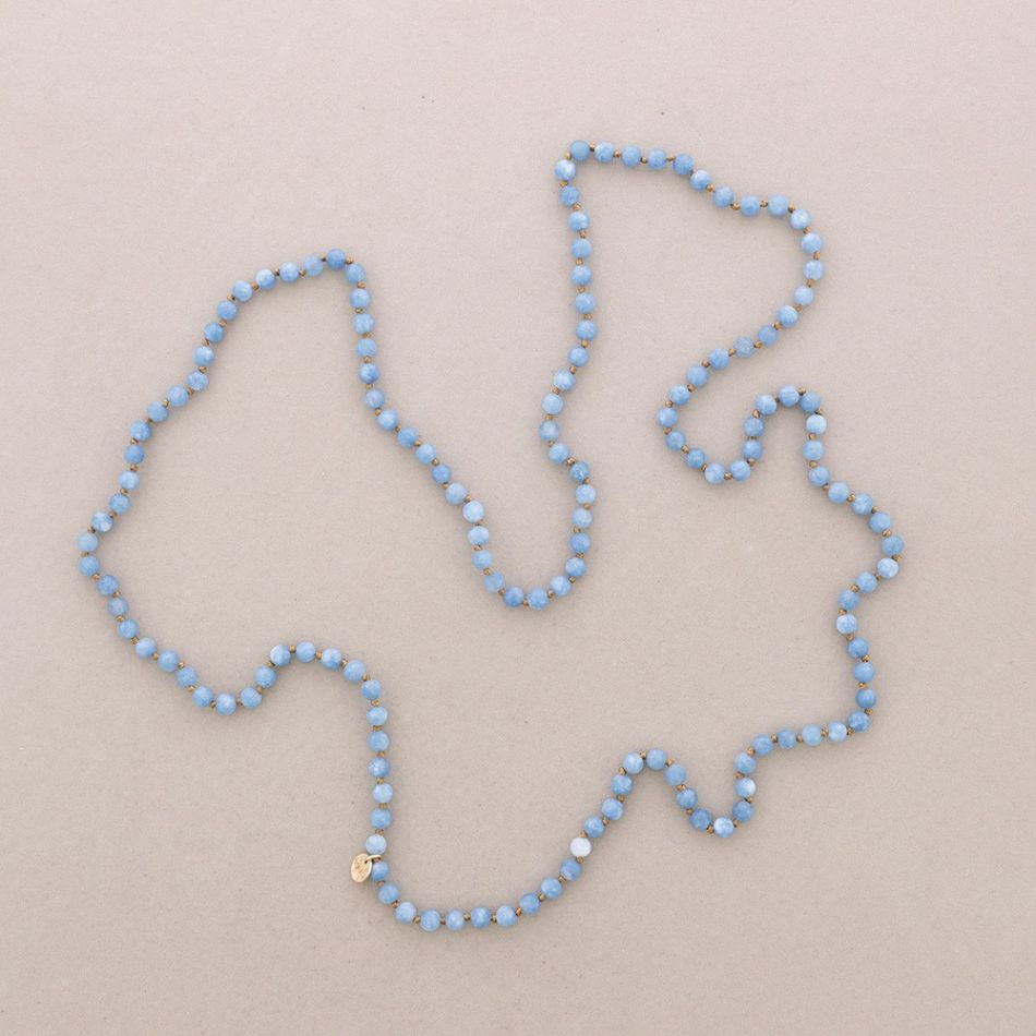 COLLAR LARGO NUDOS BOLAS PIEDRAS 1.2M*6MM