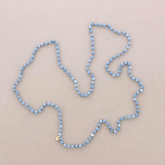 LONG NECKLACE KNOTS BALLS STONES 1.2M*6MM
