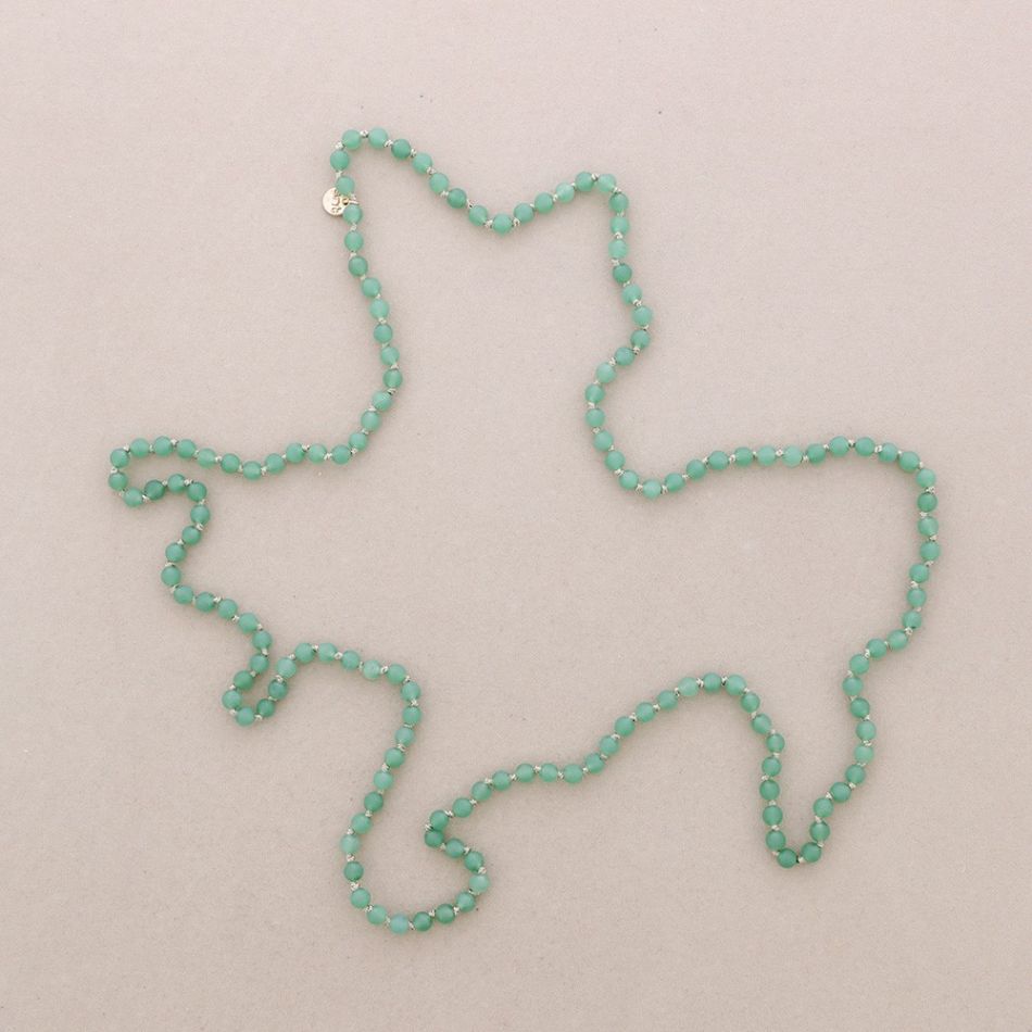 LONG NECKLACE KNOTS BALLS STONES 1.2M*6MM
