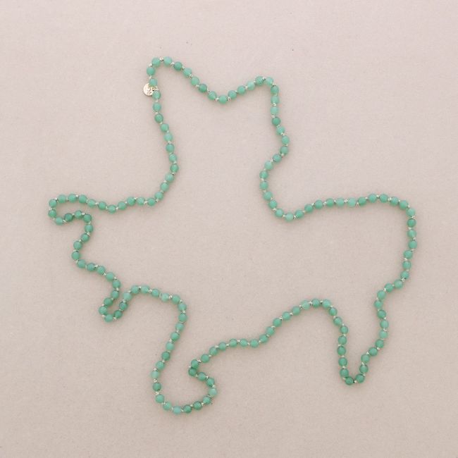 LONG NECKLACE KNOTS BALLS STONES 1.2M*6MM
