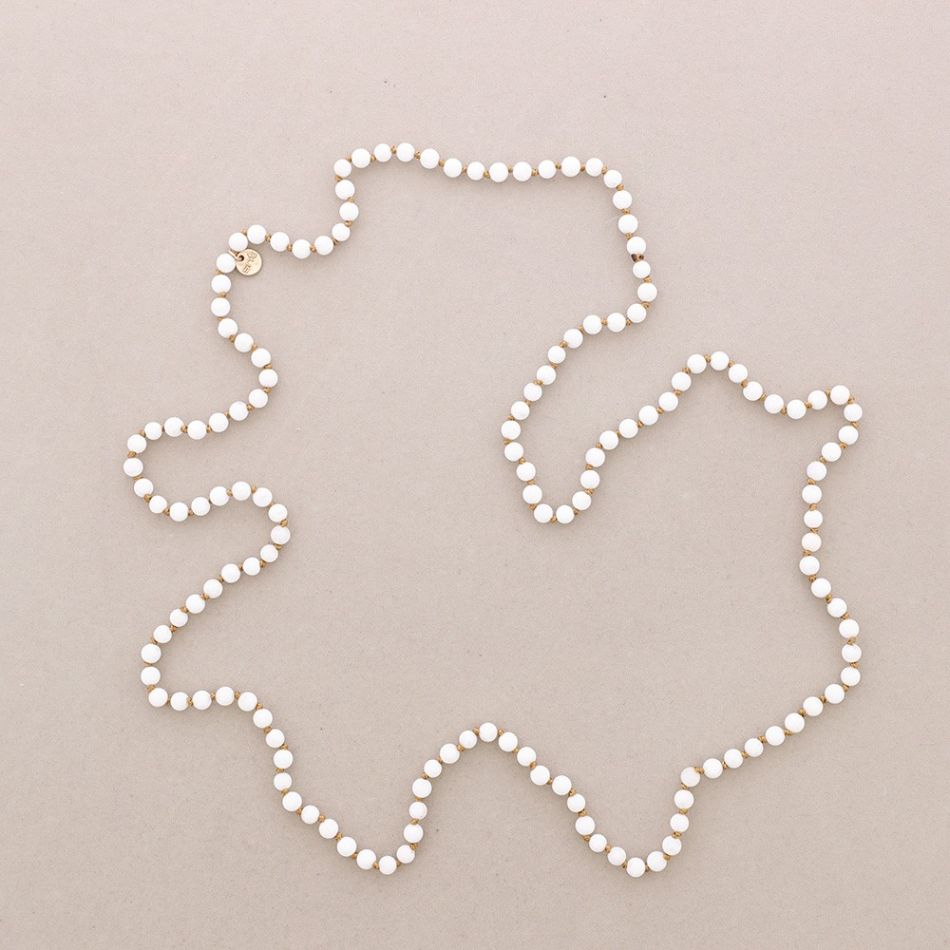 LONG NECKLACE KNOTS BALLS STONES 1.2M*6MM