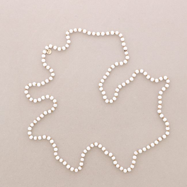 LONG NECKLACE KNOTS BALLS STONES 1.2M*6MM