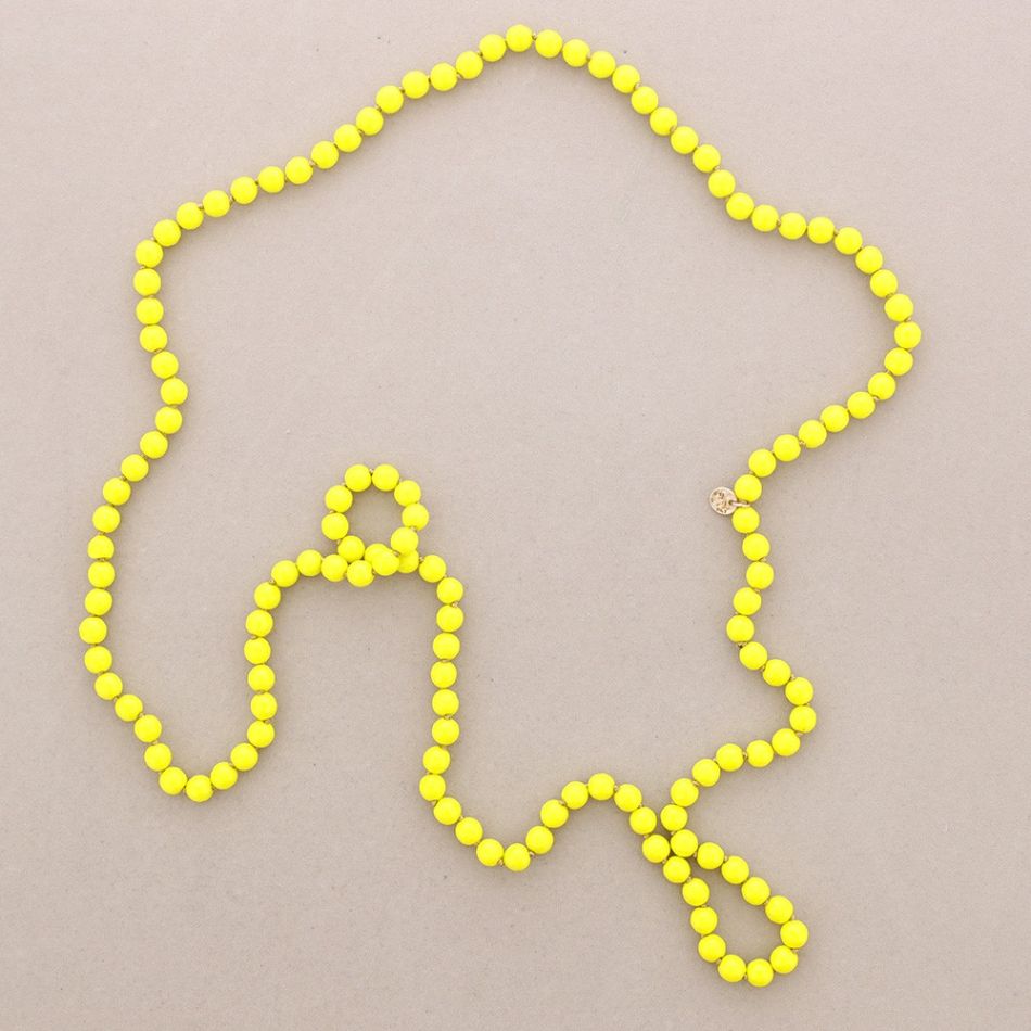 LONG NECKLACE KNOTS FACETED STONE BALLS 1.2M*8MM