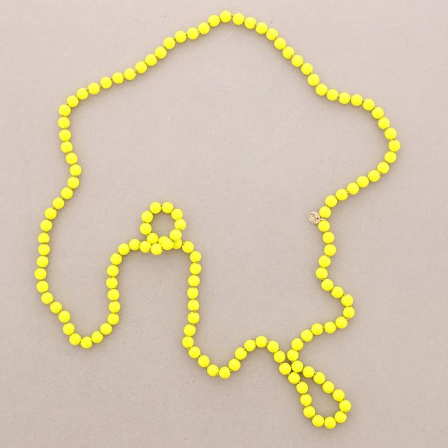 LONG NECKLACE KNOTS FACETED STONE BALLS 1.2M*8MM