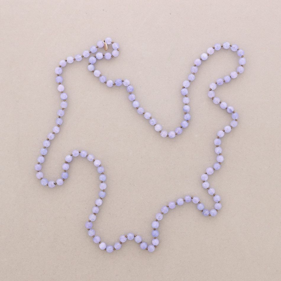 LONG NECKLACE KNOTS FACETED STONE BALLS 1.2M*8MM