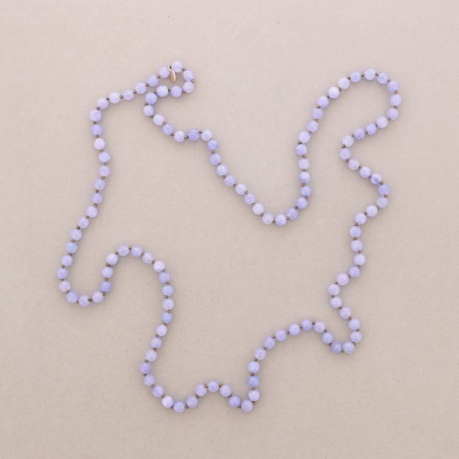 LONG NECKLACE KNOTS FACETED STONE BALLS 1.2M*8MM