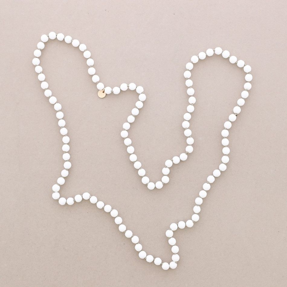 LONG NECKLACE KNOTS FACETED STONE BALLS 1.2M*8MM