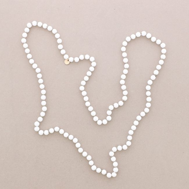 LONG NECKLACE KNOTS FACETED STONE BALLS 1.2M*8MM