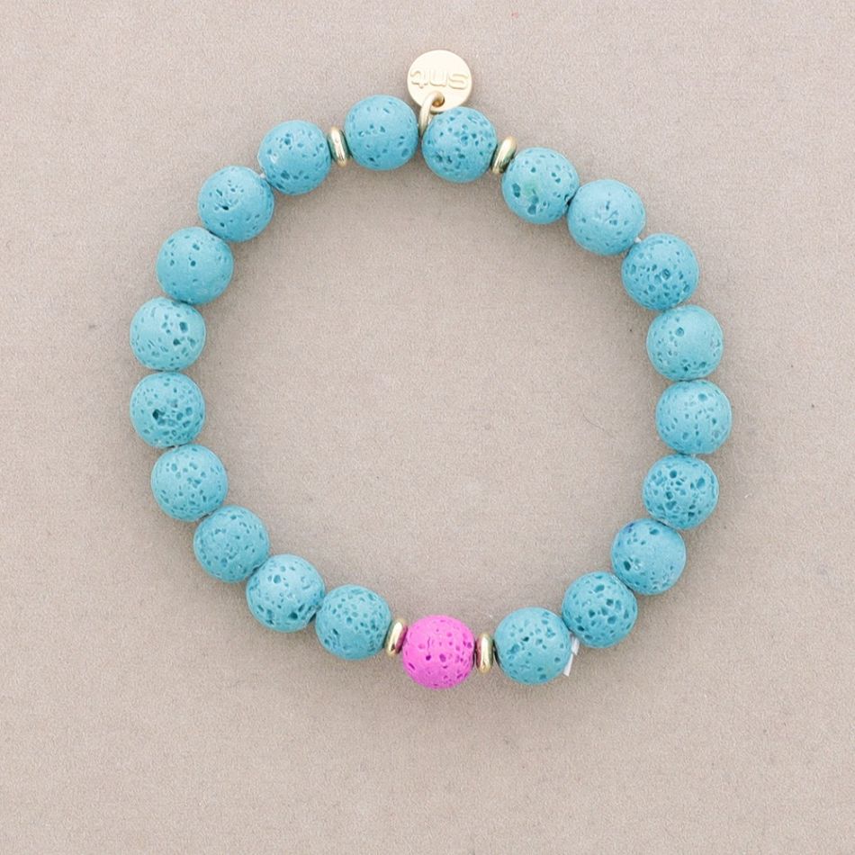 PULSERA ELÁSTICAS BOLAS IMITACIÓN PIEDRAS LAVA